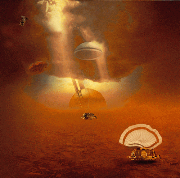 Resultado de imagen de La Cassini dejó caer en Titán a la sonda Huygens