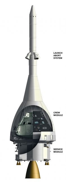 Aspecto original de la nave Orión/MPCV de 2011 (NASA).