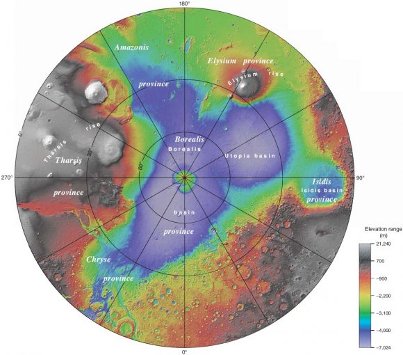 Vastitas Borealis, la gran planicie del hemisferio norte marciano (NASA).