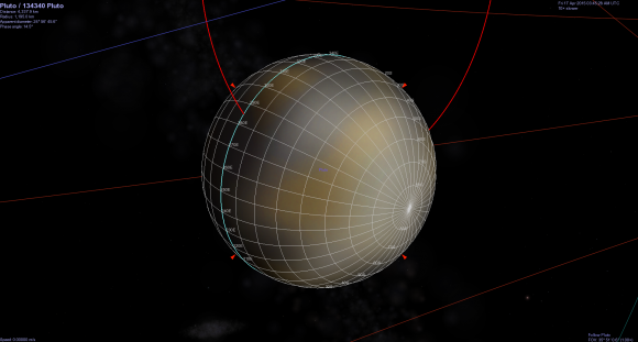 Orientación de Plutón en las imágenes (JohnVV/unmannedspaceflight.com).