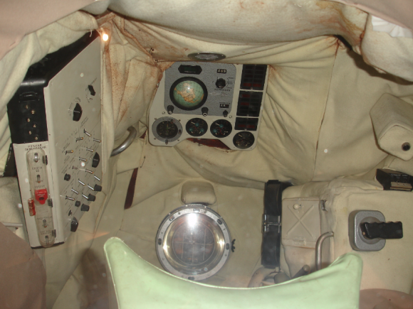 Interior de una cápsula Vostok en el Museo de la Cosmonáutica de Moscú (Eureka).