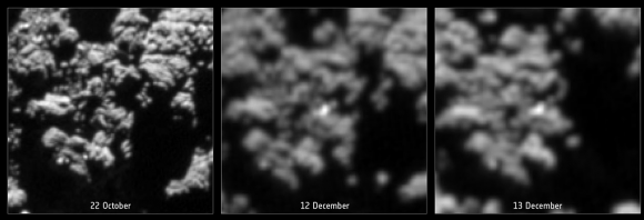 ¿El punto blanco es Philae? No se sabe aún, pero es una de las zonas candidatas (ESA).