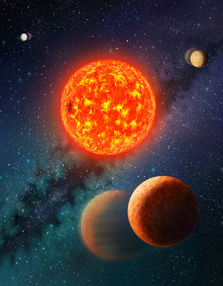 Representación artística del sistema Kepler-138 ( SETI Institute/Danielle Futselaar).