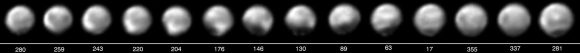 Conjunto de imágenes de Plutón tomadas por LORRI (NASA/Phil Stooke).