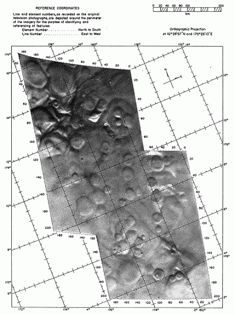 Mosaico de la superficie de Marte a partir de las imágenes de la Mariner 4 (NASA/JPL).