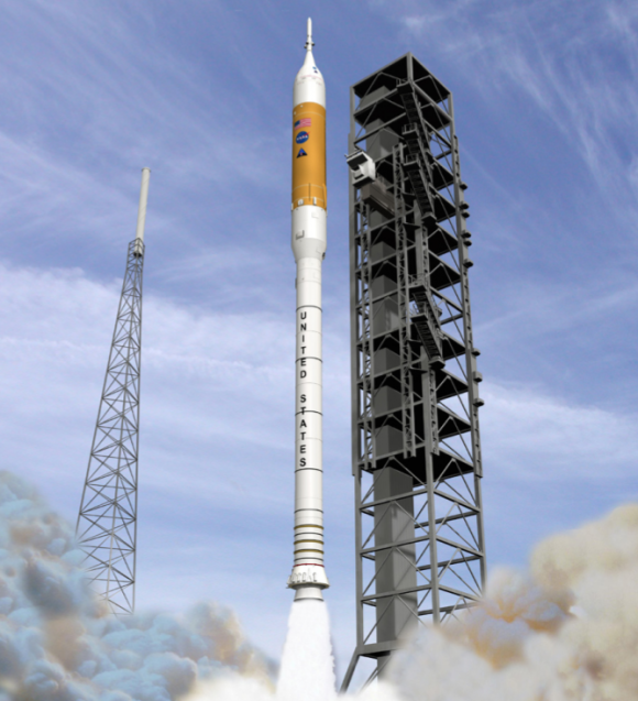 El Ares I según el diseño de 2009 (NASA).