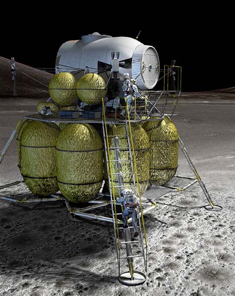Configuración inicial del módulo lunar LSAM/Altair (NASA).