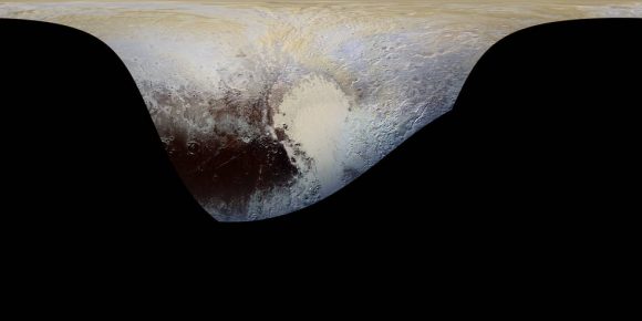 Superficie de Plutón cubierta por la imagen anterior (NASA/JHUAPL/SWRI).