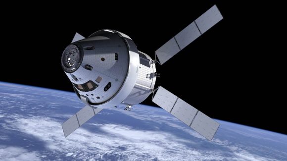 Aspecto de la nave Orión en 2013 cuando se decidió emplear el módulo de servicio de fabricación europea (NASA/ESA).