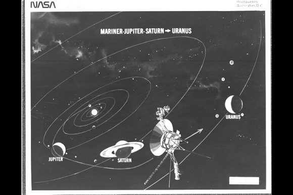 Trayectoria MJS: Mariner-Jupiter-Saturn (NASA).