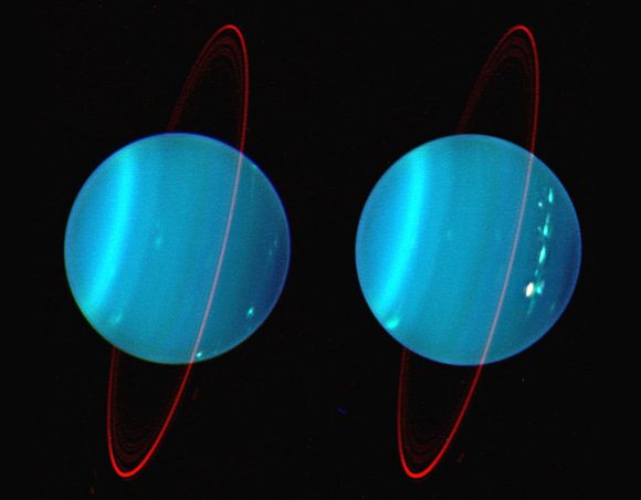 Urano visto por el telescopio Keck en 2004 (Keck Observatory).