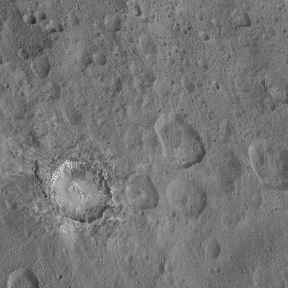 Cráter Haulani en Ceres  (NASA/JPL-Caltech/UCLA/MPS/DLR/IDA/PSI).