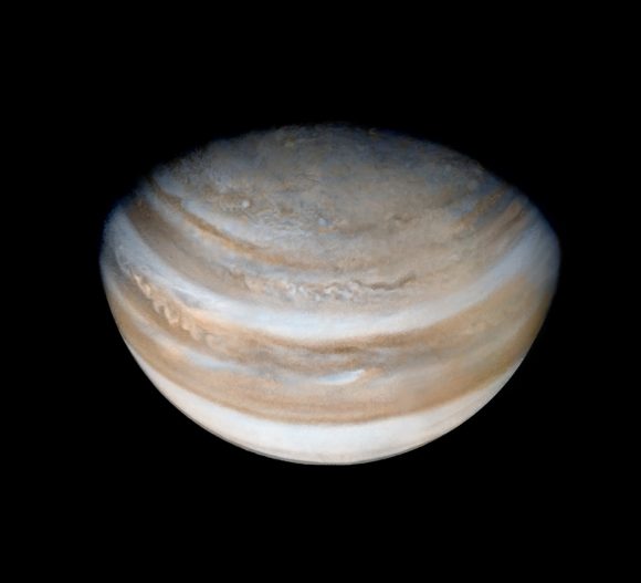 El polo norte de Júpiter visto por la Pioneer 11 (NASA/JPL/Ted Stryk).