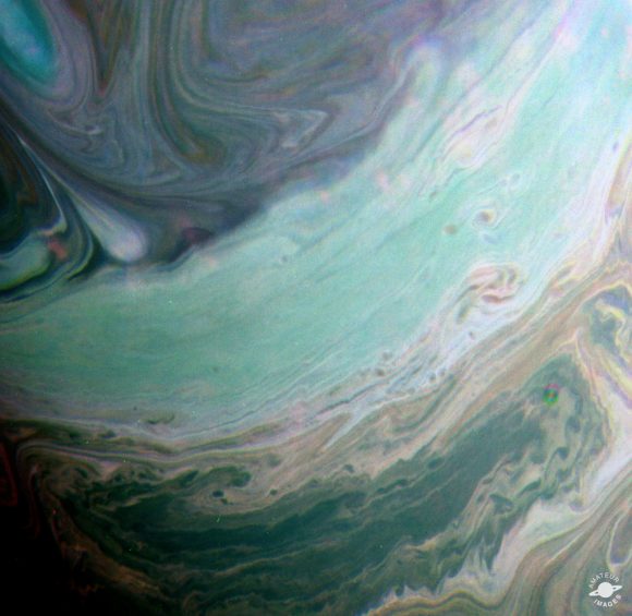 Una vista de las nubes de Saturno en infrarrojo (NASA/JPL).