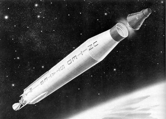 Una Mercury alcanza la órbita con un cohete Atlas (NASA).