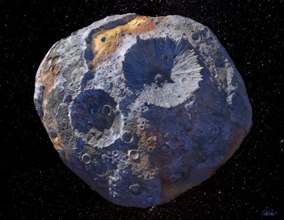 Representación artística del asteroide Psyche (ASU).