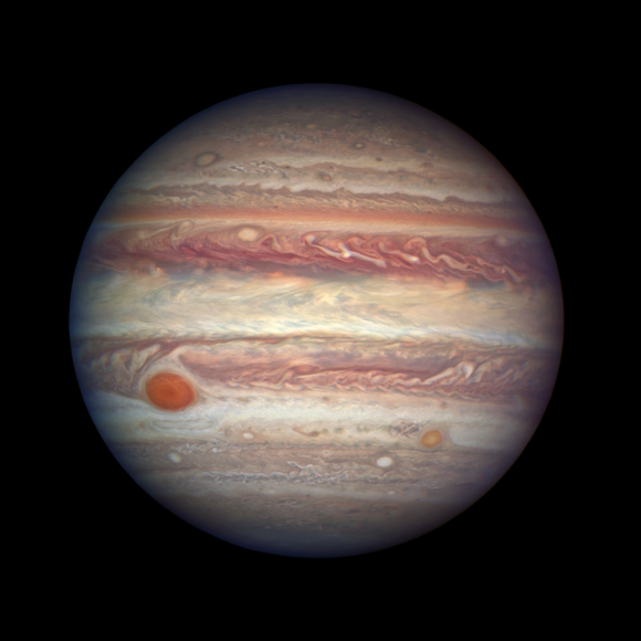 Júpiter visto por el telescopio Hubble en 2017 (NASA, ESA, A. Simon).
