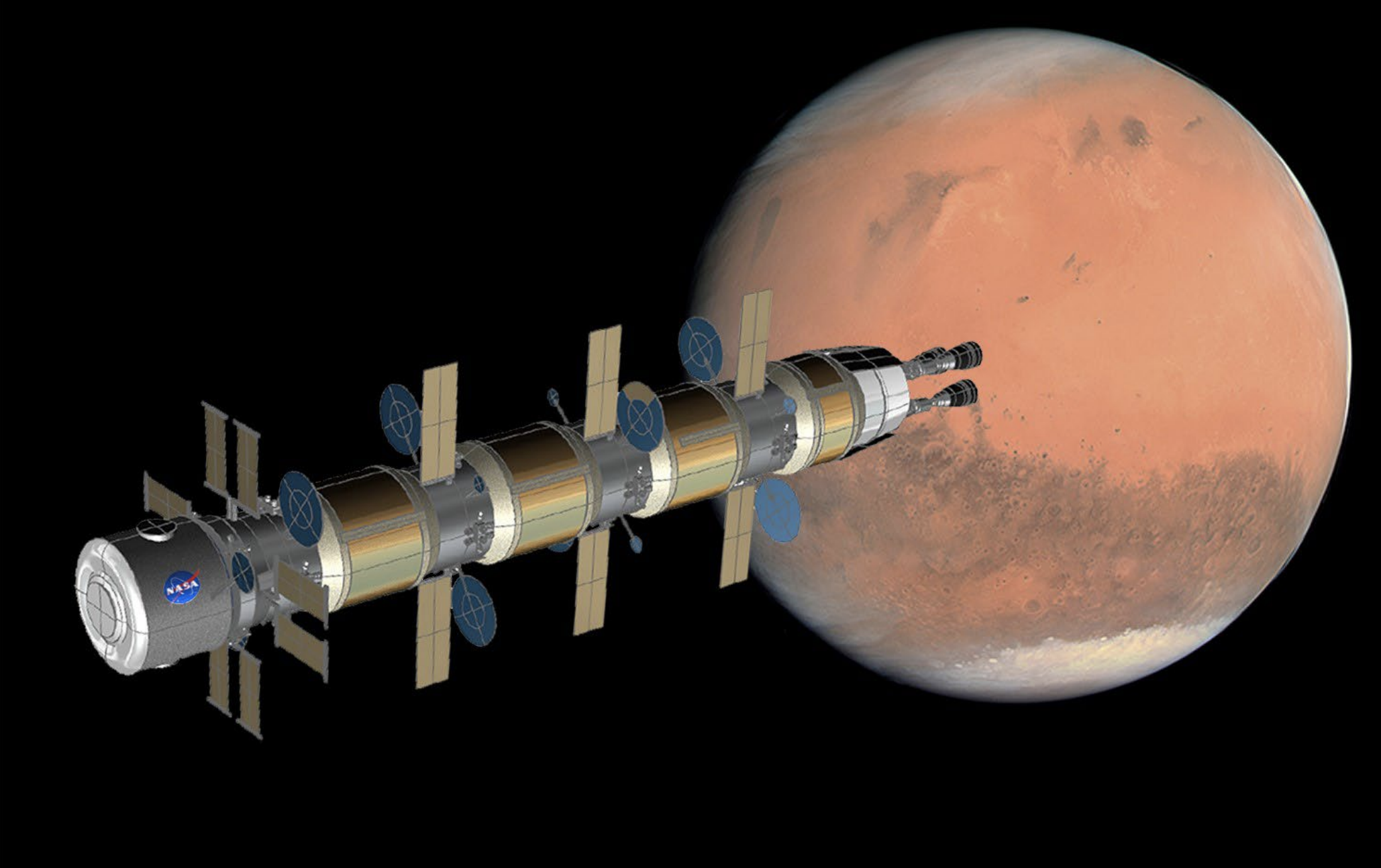 Usando propulsión nuclear para viajar a Marte desde la estación Gateway - Eureka